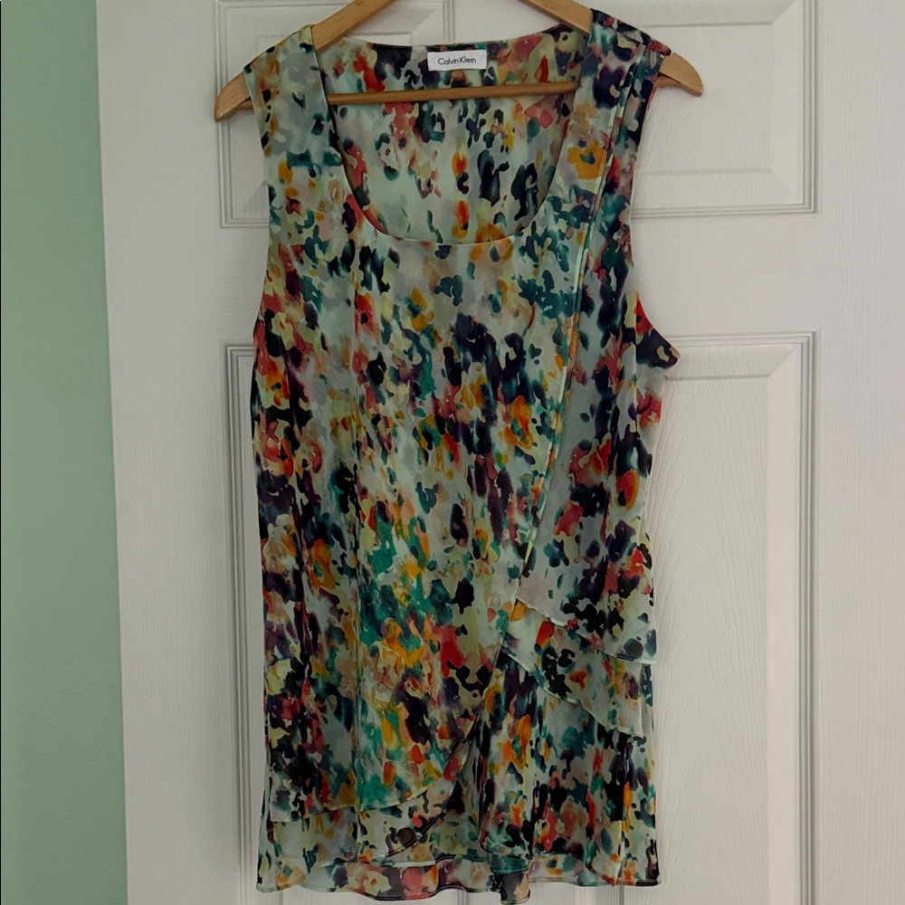 Calvin Klein Women's Multicolor Abstract Blouse